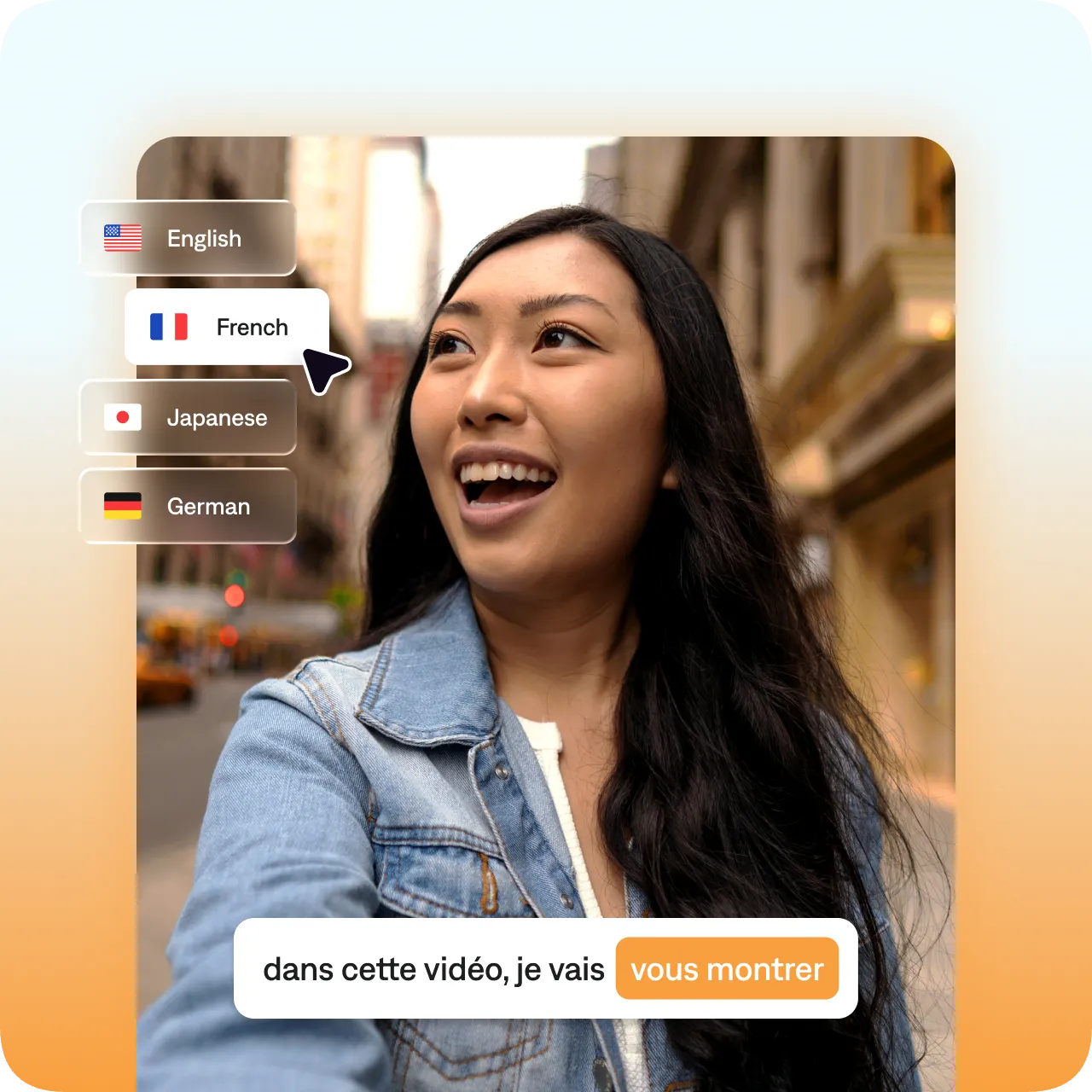 Hero image showing the Captions AI video translation feature for translating videos in minutes