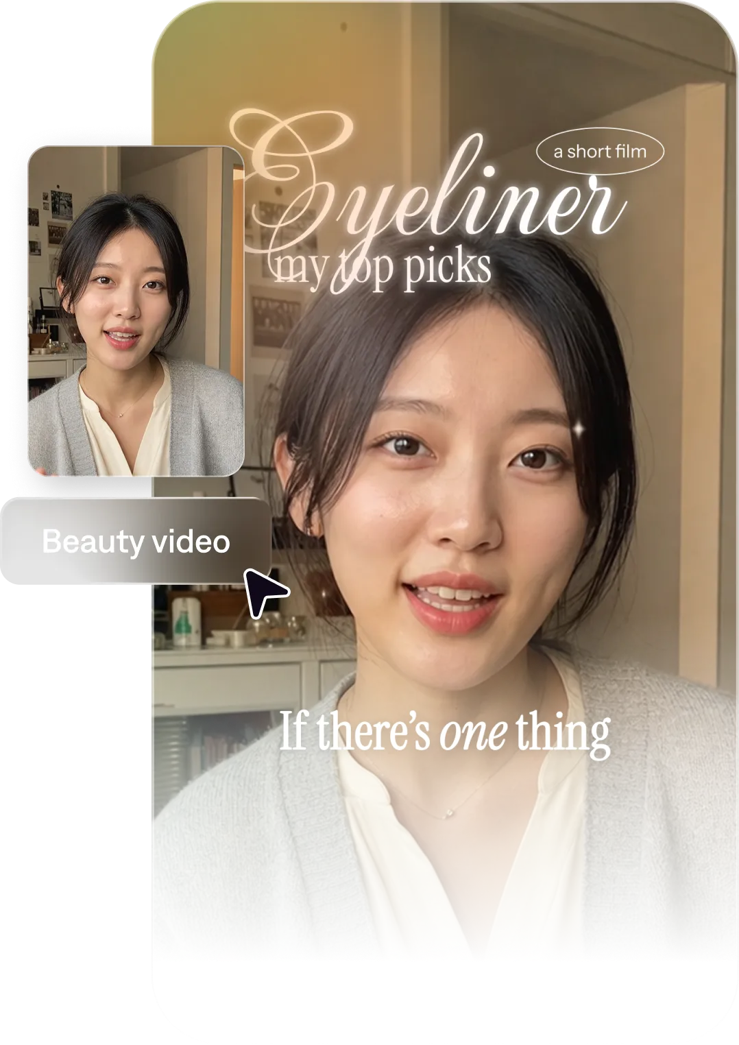 Beauty creator making high-quality makeup and beauty videos with Captions