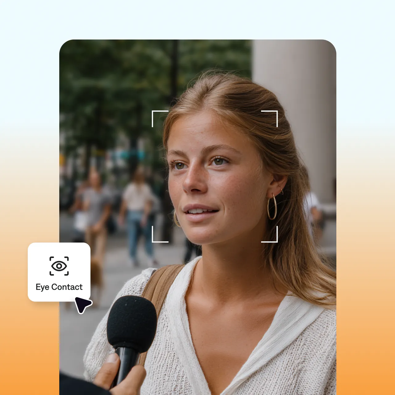 Eye contact feature within the Captions editing panel