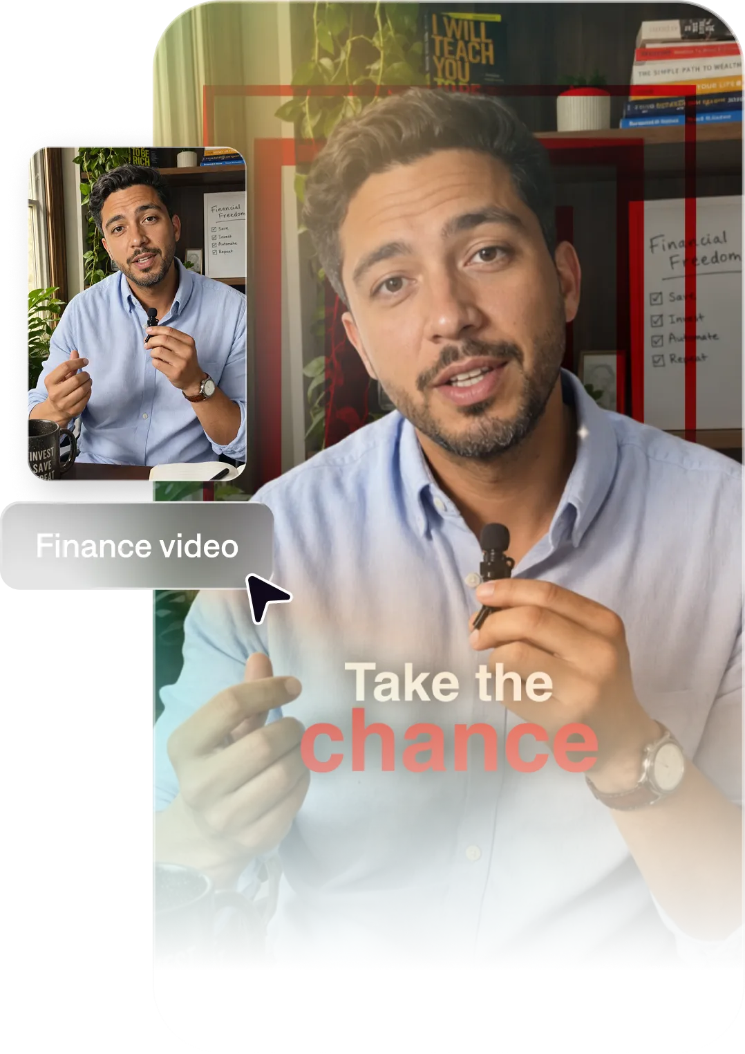 Finance creator making trust-building video content with Captions