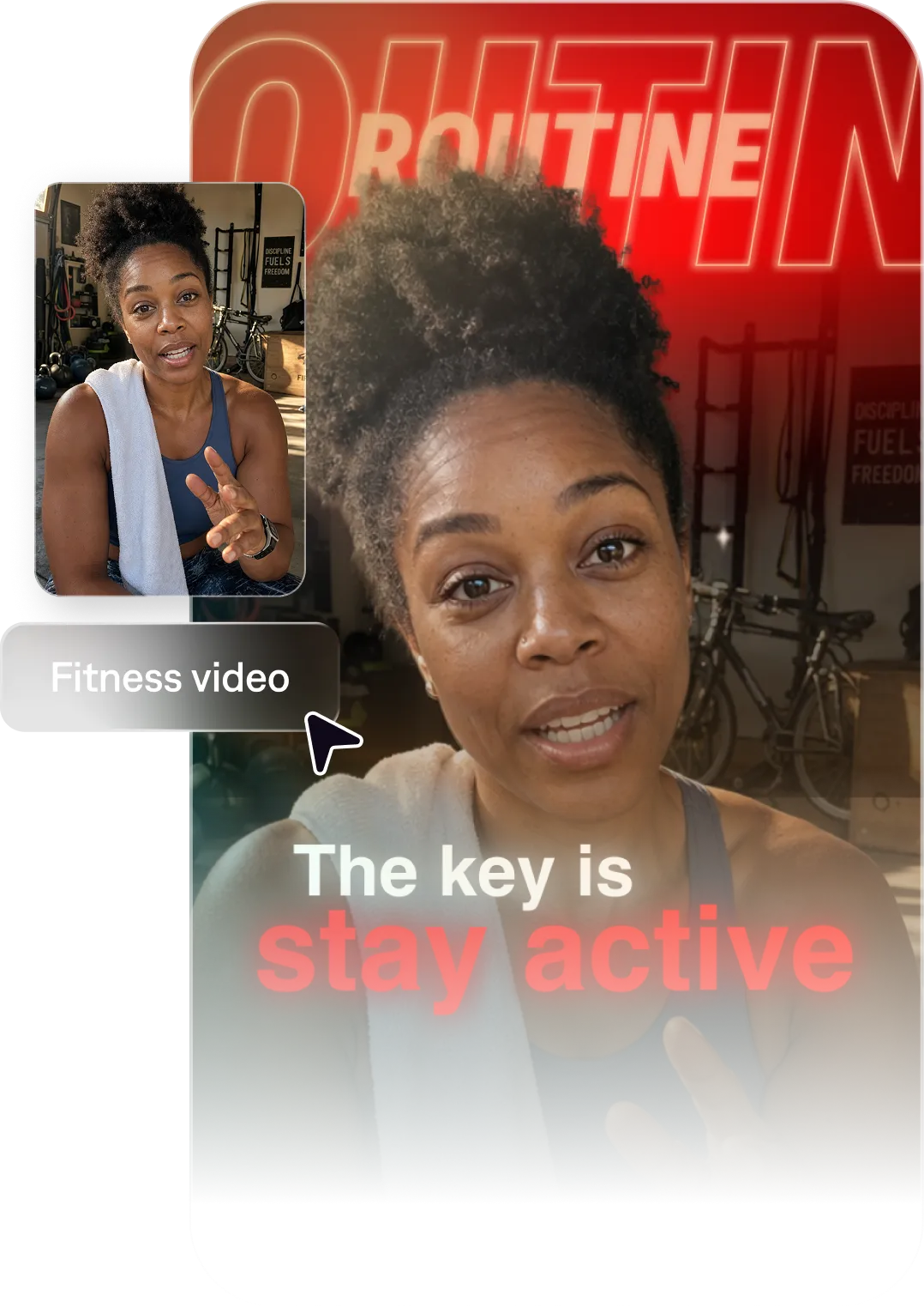 Health and fitness creator using Captions to make workout and wellness videos