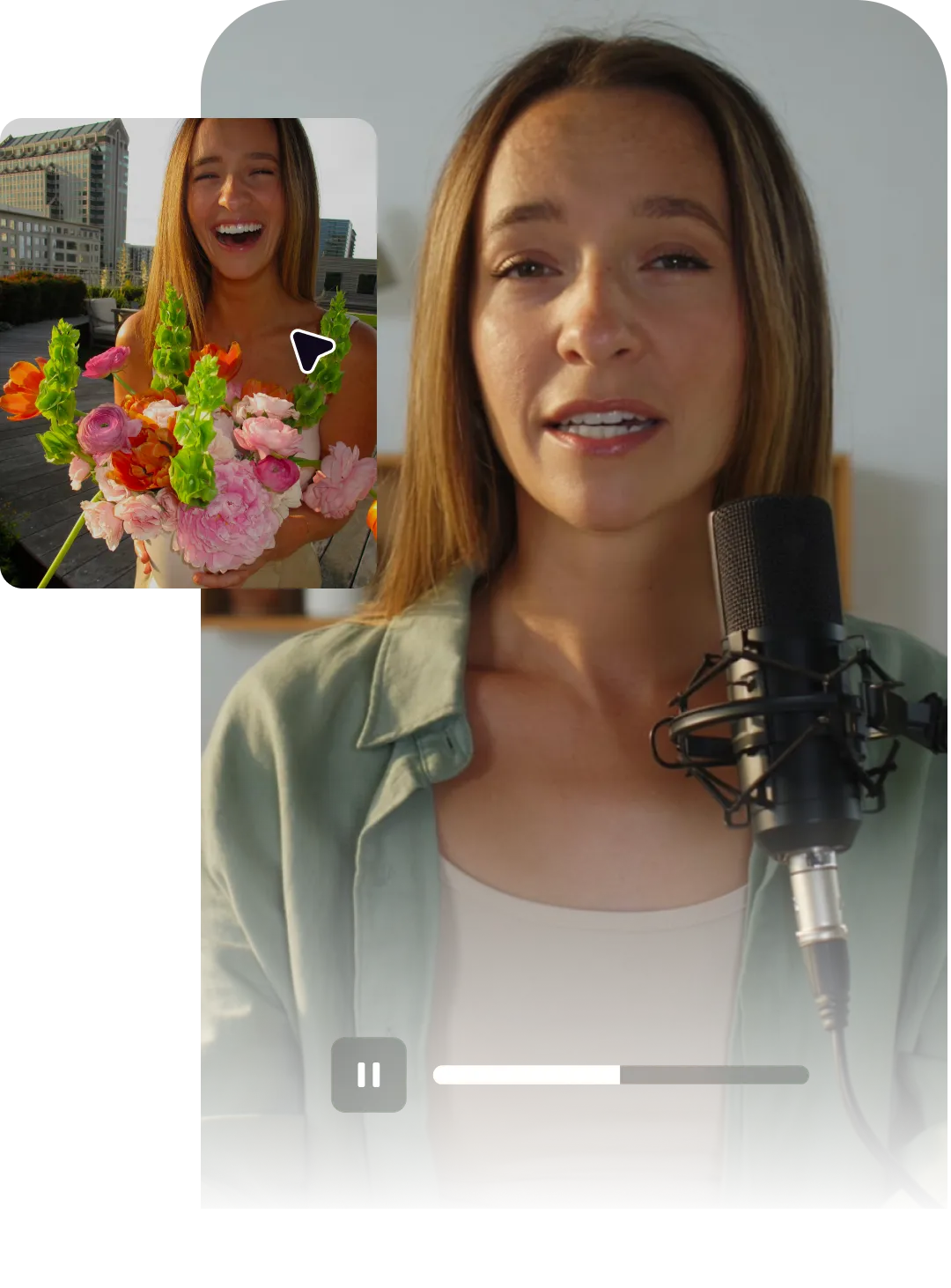 Hero image showing the Captions AI avatar and digital twin creation feature