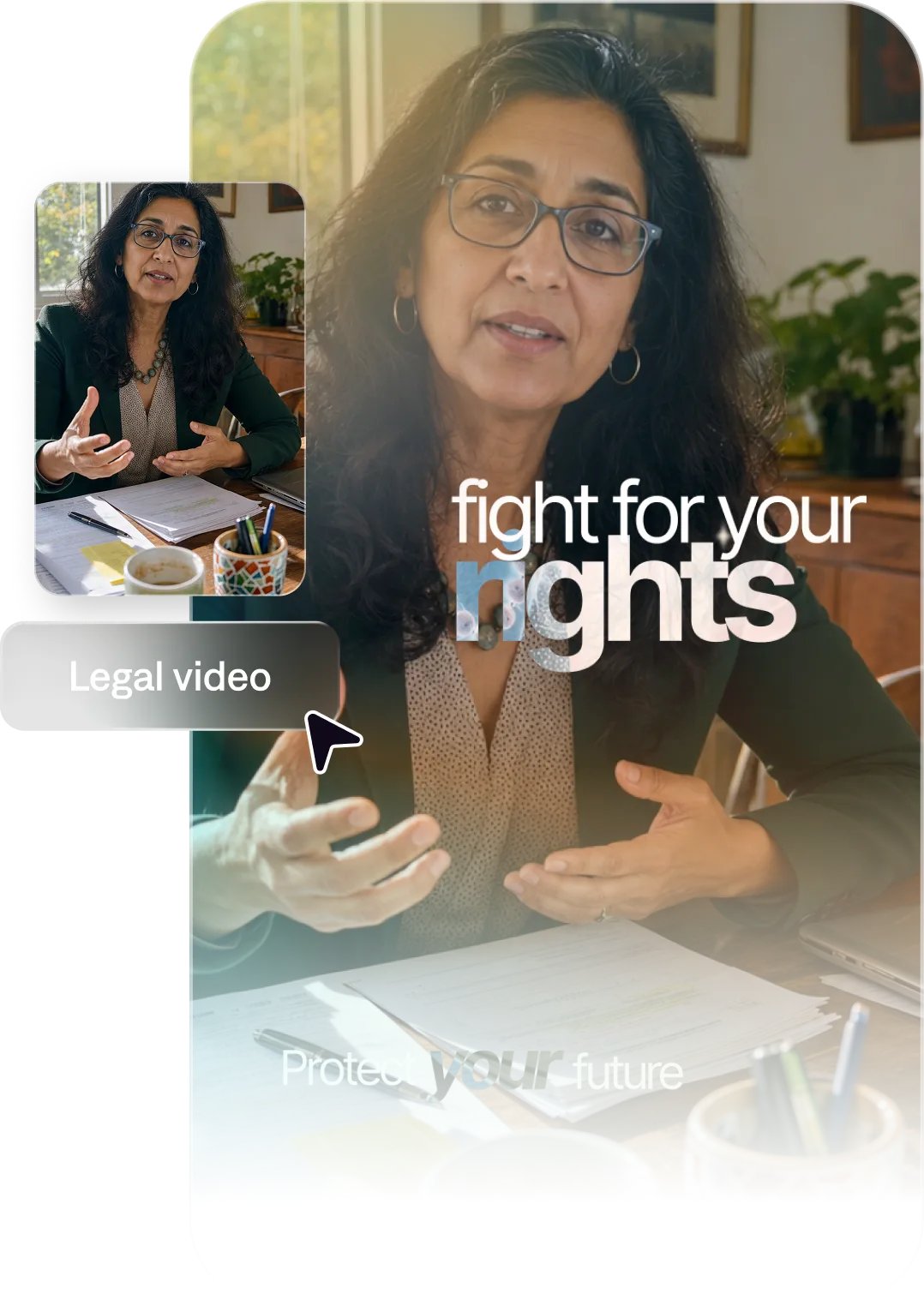Legal professional using Captions to make professional legal videos and content