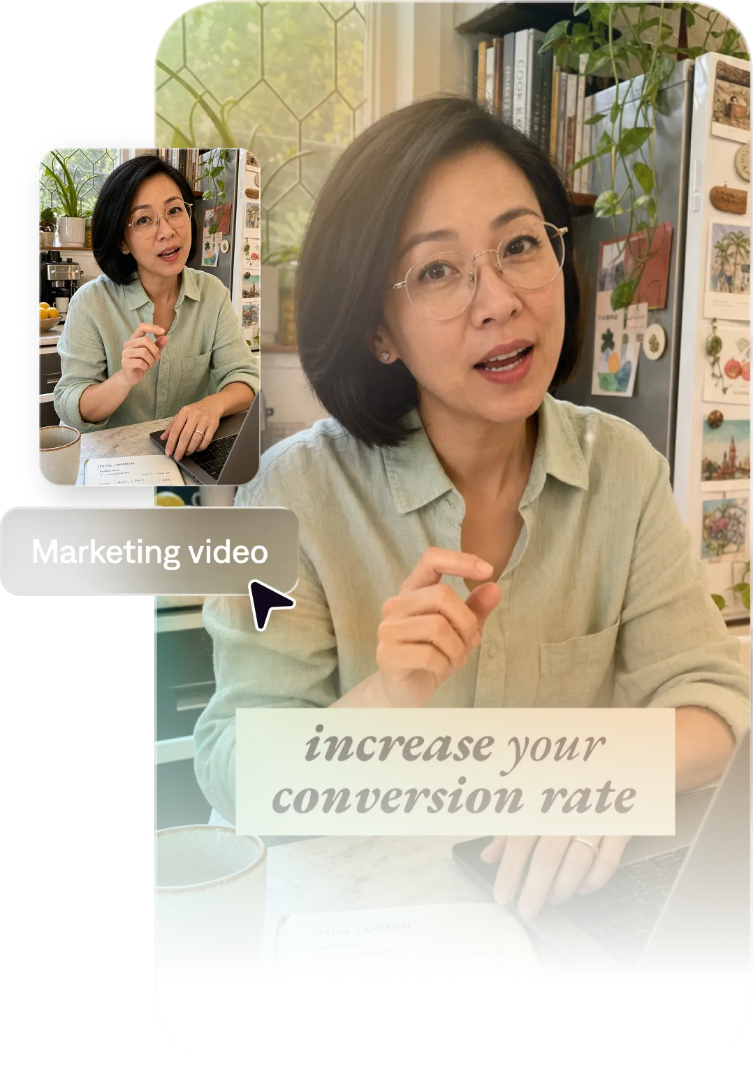Ad agency professional using Captions AI to create video marketing content at scale