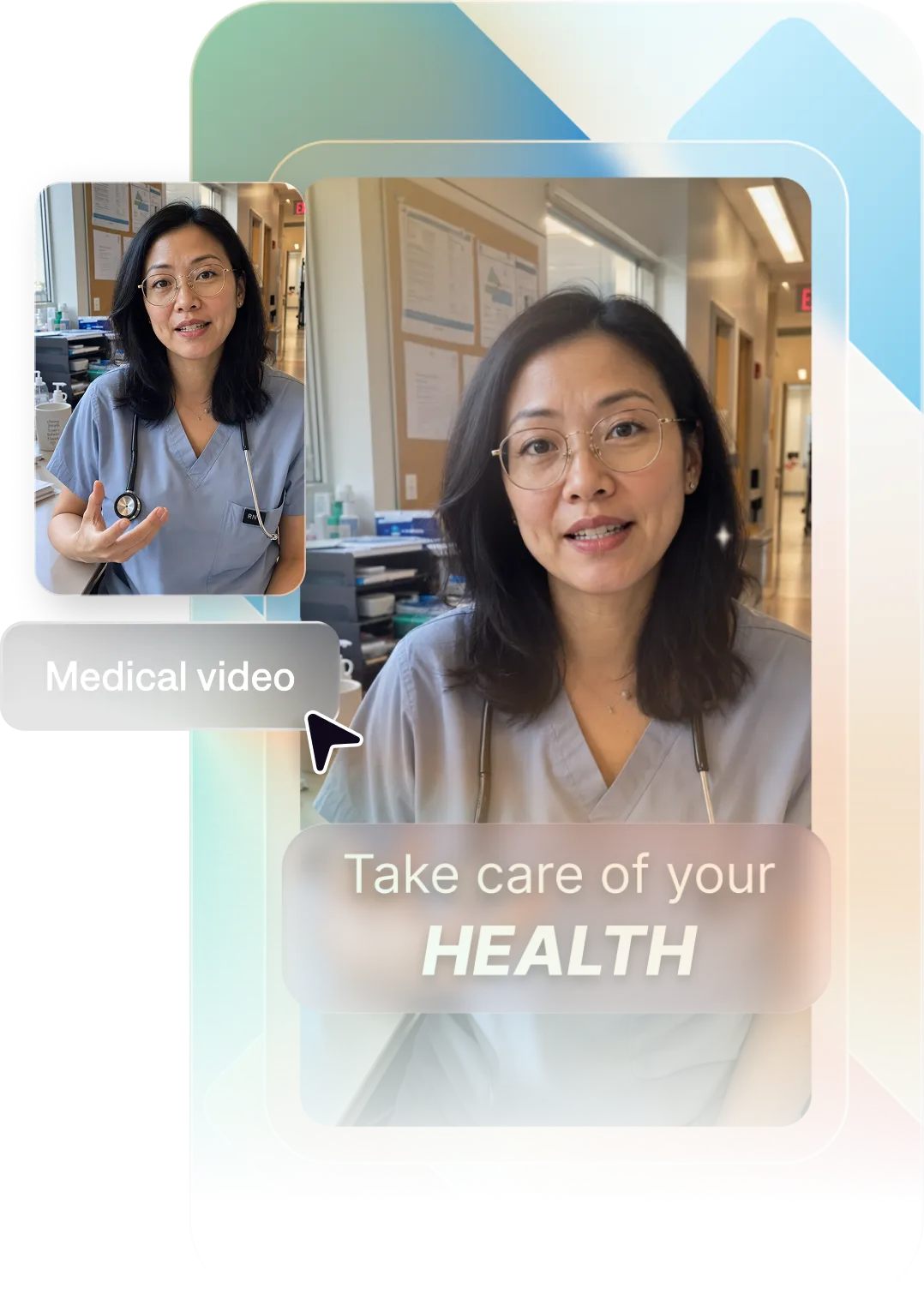 Medical professional using Captions to create patient education and healthcare videos