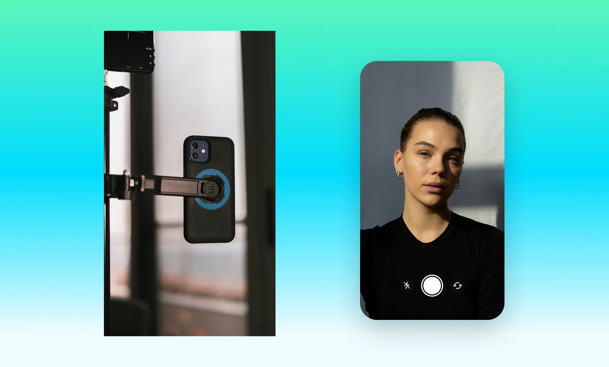 Using Captions' AI teleprompter to record a video