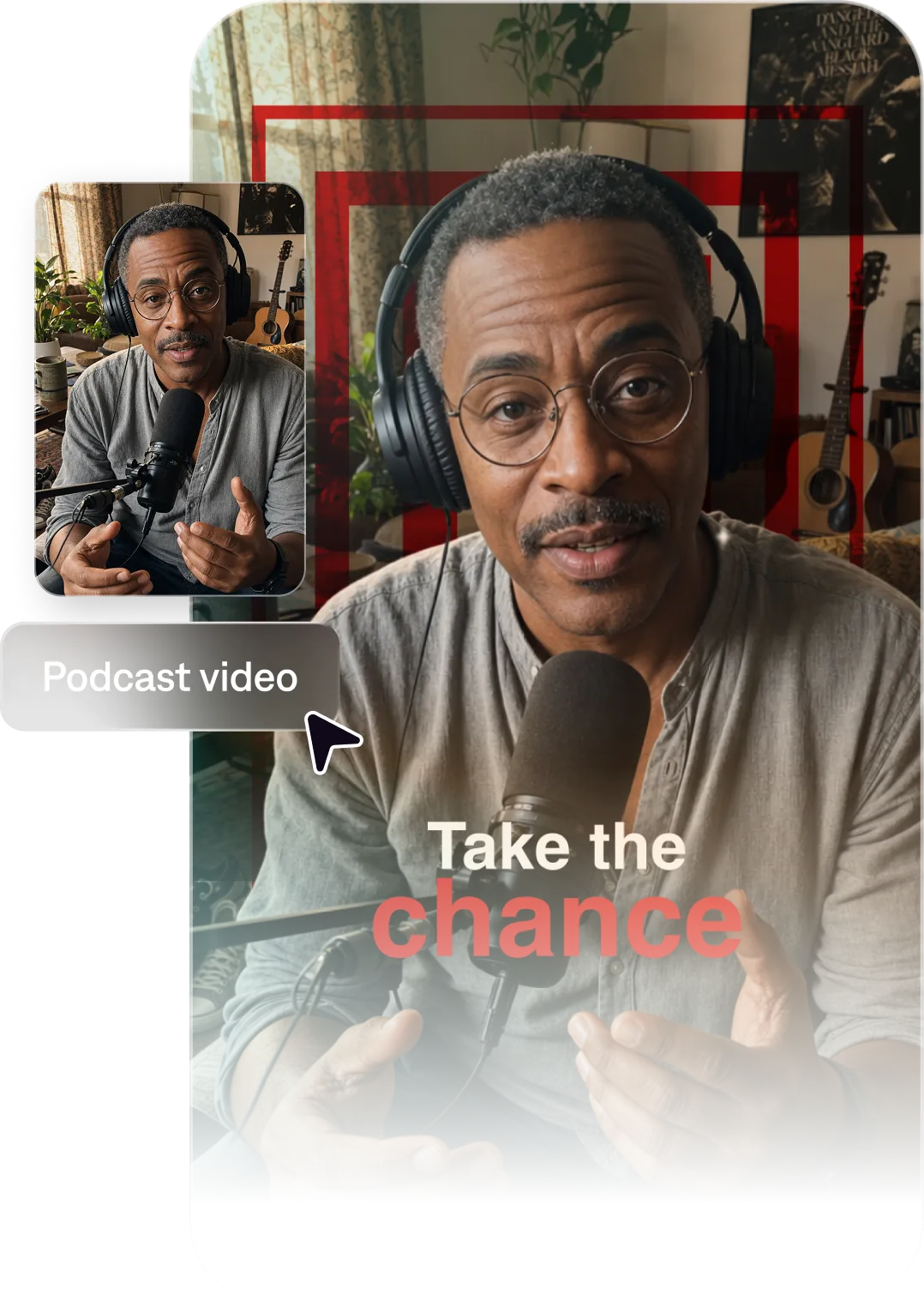 Podcaster using Captions to turn podcast episodes into engaging video clips