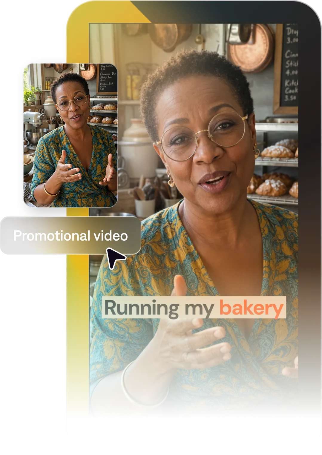 Small business owner using Captions to create professional video content for their brand