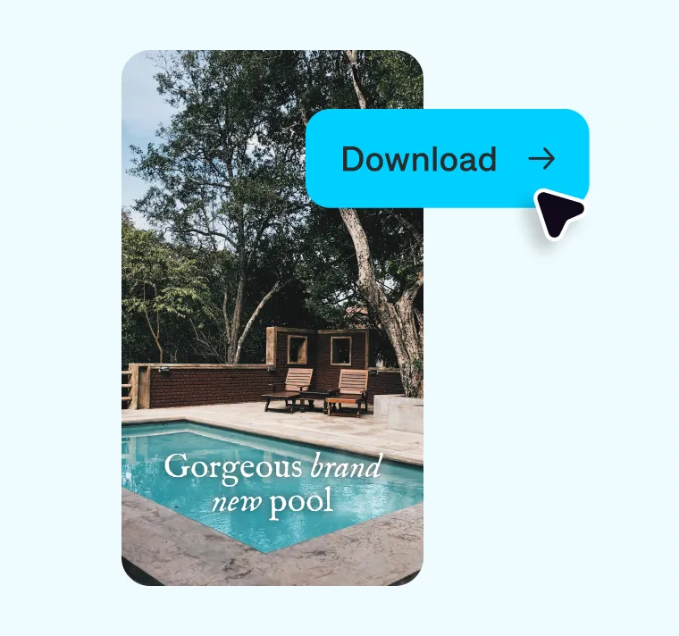 Screenshot showing the export and share options for a finished video in the Captions app